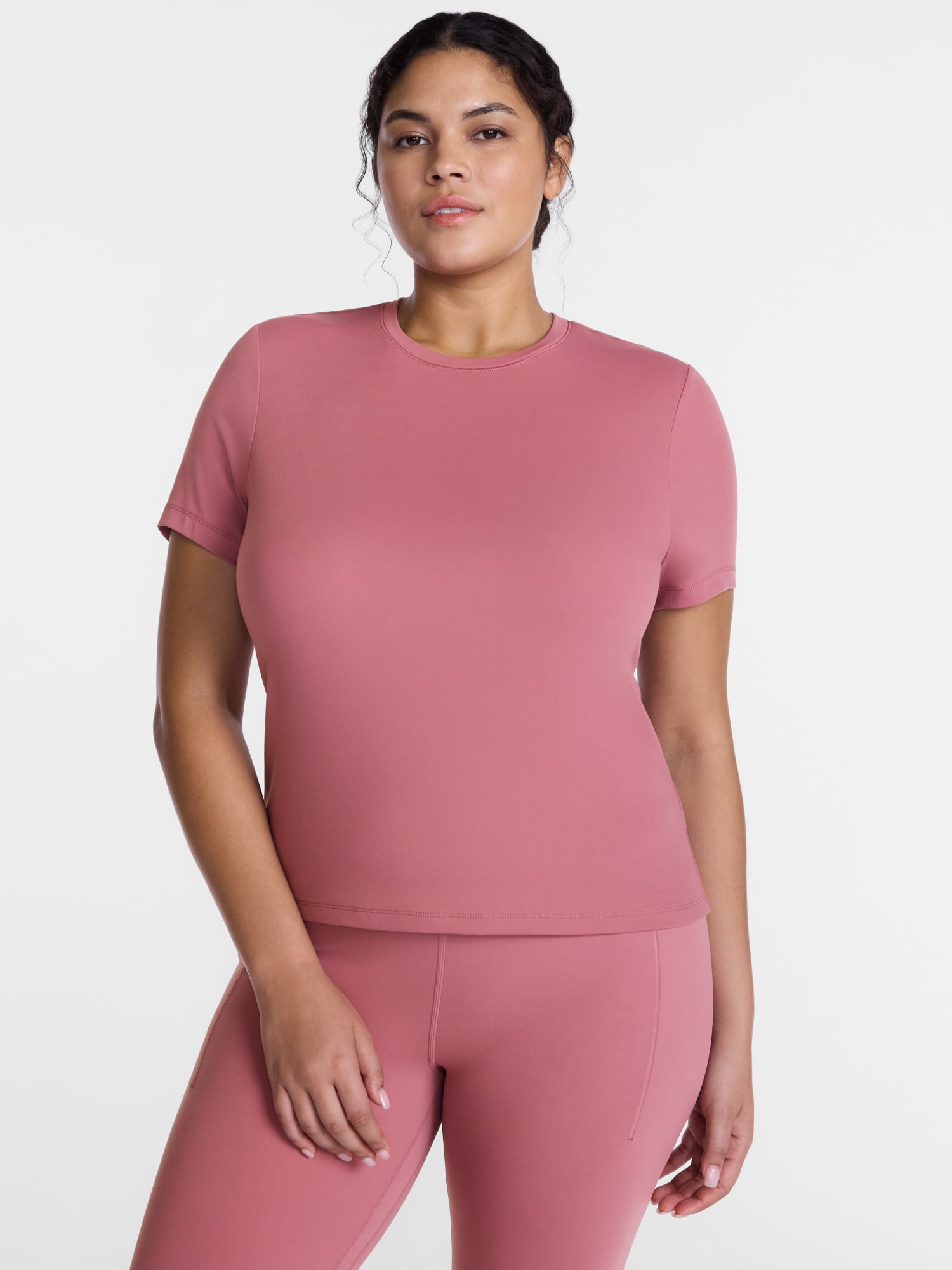 Avia Women's and Women's Plus SoftSculpt Tee with Short Sleeves, Sizes XS-4X