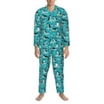 thumbnail image 3 of Lsque Penguins On The Ice In The Sea Pattern Long Sleeve Pajama Set for Men - Soft 2-Piece Sleepwear and Loungewear Set with Pockets, Comfy Nightwear-XX-Large, 3 of 7