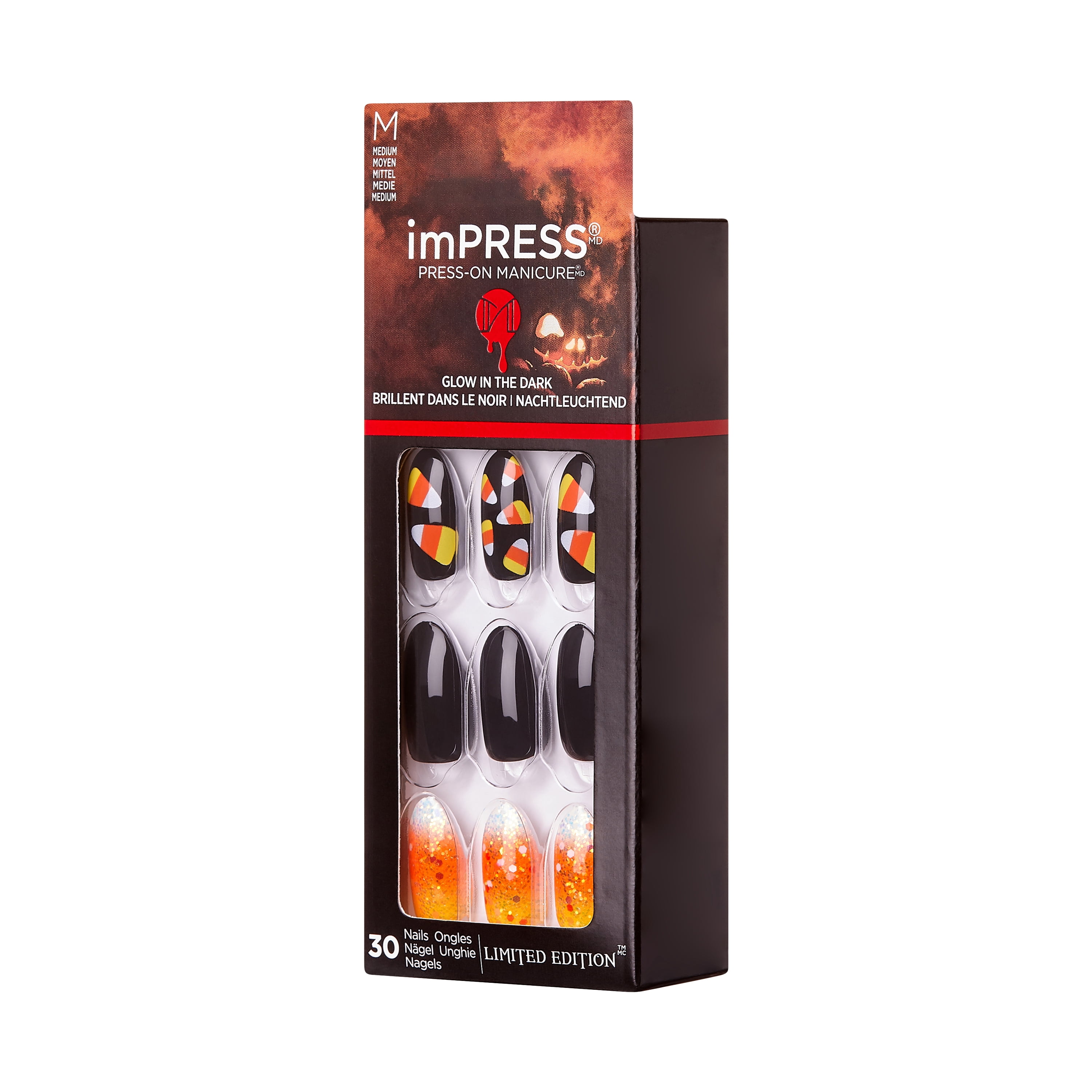 imPRESS Halloween Press-on Manicure, ‘Howl you doing’, 30 Count