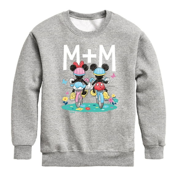 Mickey & Friends - Mickey and Minnie's Bike Ride - Toddler And Youth Crewneck Fleece Sweatshirt