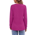 thumbnail image 3 of Fantaslook Long Sleeve Shirts for Women V Neck Textured Tops Fall Blouses Lightweight Tunic Pullover, 3 of 8