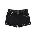 thumbnail image 5 of Tfken Summer Women Stretchy Stretch Shorts Summer High-Waist Low Waist Casual Denim Shorts With Pockets Short Hot Pants Party Daily Wear Ladies Soft Vacation Clothes Black, 5 of 7