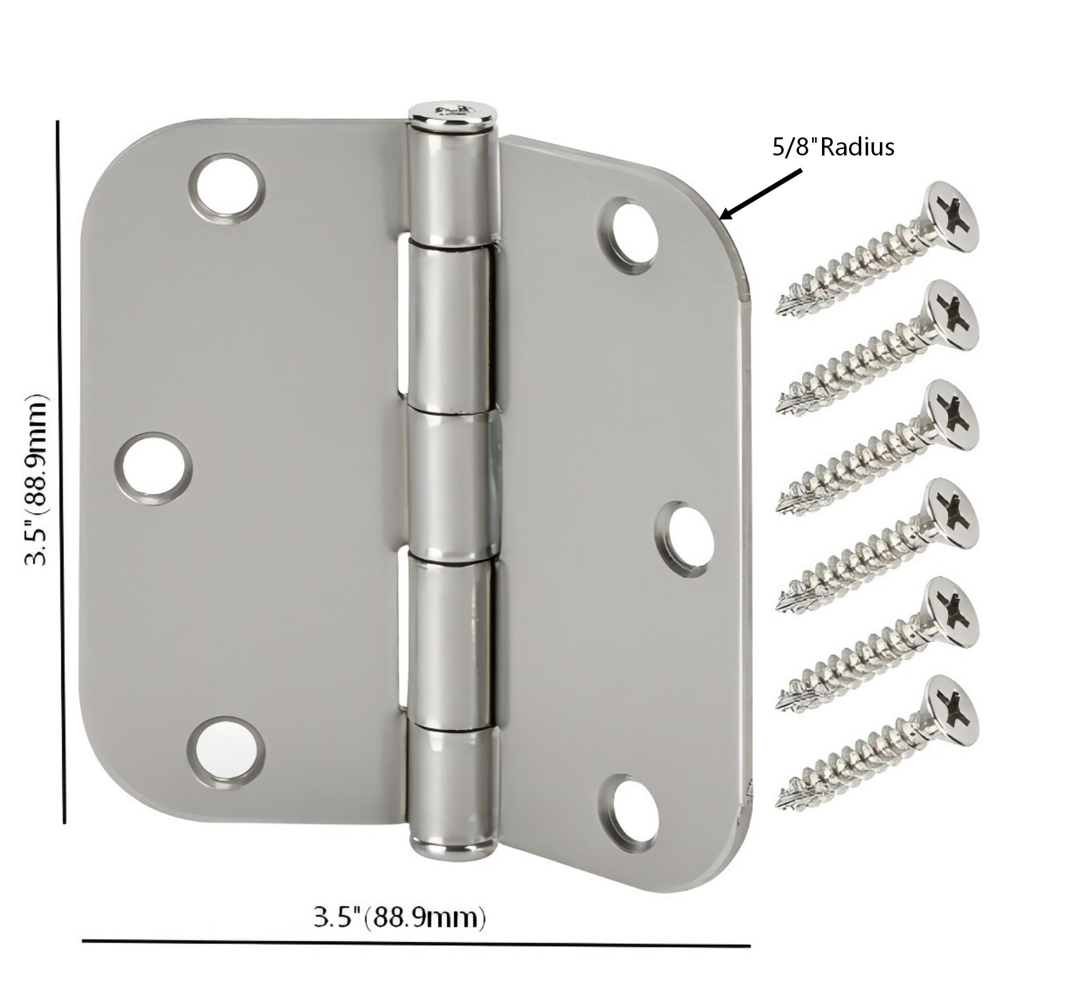 (2 pack) Hyper Tough 3-1/2 in. x 5/8 in. Satin Nickel Squeak-Free Door Hinge, 1 Piece