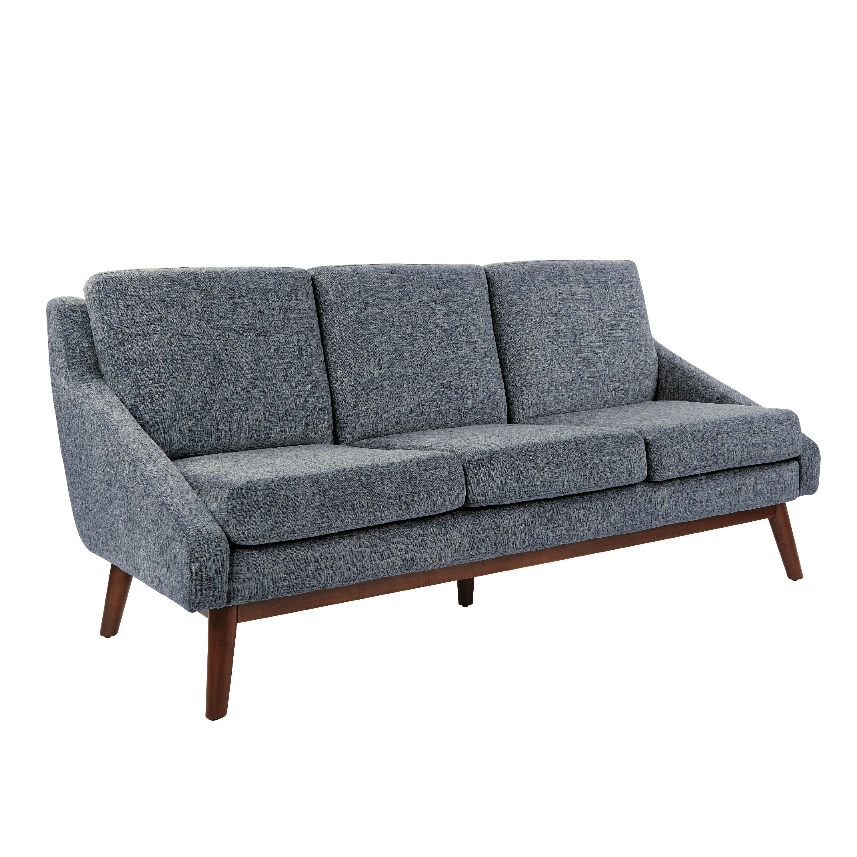 Office Star Products Davenport Sofa in Navy Fabric with Coffee Legs K/D