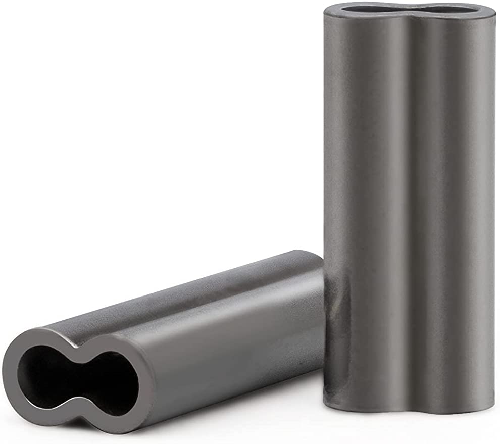 BLUEWING Fishing Crimps 100 Pieces Brass Crimping Loop Sleeve Double