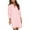 Pink, variant on Women's Casual Solid Turtleneck Long Sleeve Shirt Dress with Pocket and Side Split Hem