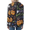 thumbnail image 2 of FKELYI Size 3XL Halloween Zipper Hoodies Polyester Zipper Jacket Hoodie for Ladies Loose Pumpkin Black Cat Teen's Fashion Hoodies & Sweatshirts, 2 of 6