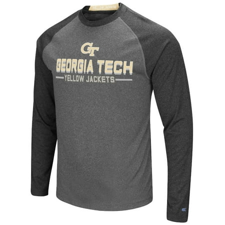 National Team Long Sleeve Tee - Georgia Tech Yellowjackets NCAA Ultra Men's Long Sleeve Charcoal Raglan T-Shirt