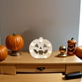 thumbnail image 4 of LED Halloween Lantern with Flickering Light - Wooden Jack-O'-Lantern Decoration for Indoor or Outdoor Tabletop Display, 4 of 6