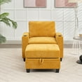 thumbnail image 3 of JUSTLET Accent Chair with Storage Ottoman, Upholstered Armchair Single Sofa with Storage Space for Living Room Home Bedroom Office Reading Room, Yellow, 3 of 8