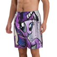 thumbnail image 2 of My Lit-tle Pony Mens Swim Trunks Quick Dry Board Shorts with Mesh Lining, Hawaii Beach Shorts Swimwear Bathing Suits, 2 of 7