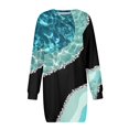 thumbnail image 4 of Women's Long Sleeve Casual Dress Abstract Purple and Black Print, Comfortable and Stylish Mini Dress, 4 of 5