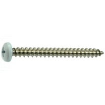 #10 x 2" White 18-8 Stainless Phillips Pan Head Sheet Metal Screws (10 pcs.)