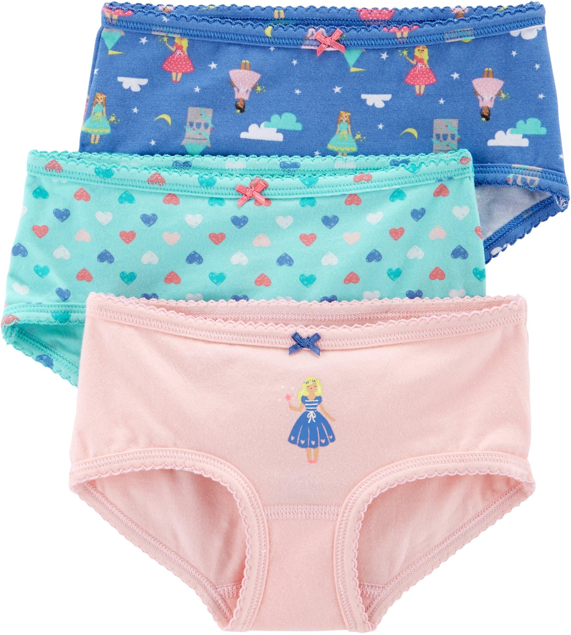 Carters Girls Underwear, 3 Pack Princess Fairies Heart Brief Panties  (Toddlers, Little Girls & Big Girls)
