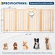 thumbnail image 3 of Historyli Puerta de madera independiente para perros, de 4 paneles con tapete antideslizante, plegable, para interiores, para puertas y escaleras, sin pintura y de madera maciza., 3 of 9