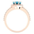thumbnail image 4 of 1.49 ct Heart Cut Simulated Turquoise with Simulated Diamond Halo Accents 18K Rose Gold Womens Engagement Ring, 4 of 5