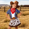 thumbnail image 2 of Karoyedx Cowgirl Outfits for Kids Girls Cowgirl Costume for Girls Toddler Cowgirl Dress Outfit with Western Hat for Kids Dress-Up Blue Size,3-4 Years, 2 of 8