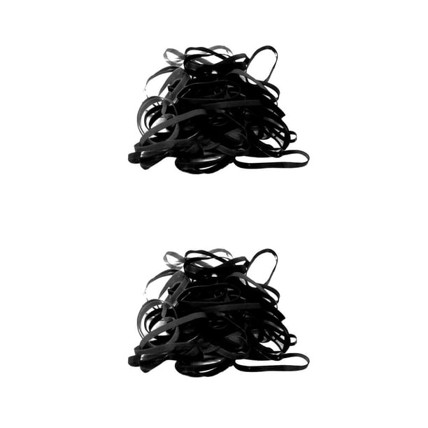 Sonducket 50 piezas de banda de goma para la cabeza, elástica, no fácil de romper, aro para el cabello, lazos de pelo apretados duraderos a la Negro 2Conjunto