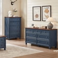 thumbnail image 3 of Joaxswe Farmhouse 4-Piece Bedroom Set: 54" Dresser, 43.5" Chest, 2 Nightstands with USB Charging, Wood Furniture for Living Room Hallway, Navy, 3 of 10
