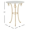 thumbnail image 3 of SAFAVIEH Tamara 25.5 in. H Ringed Round Top Gold Accent Table, White/Gold, 3 of 11