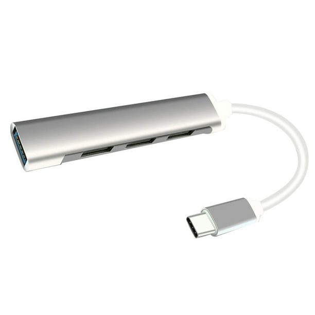 USB Splitter Computer Laptop Dock Converter Alloy 1-drag-4 Accesorio para computadora, Tipo-c, Gris Inevent EL000278-02B