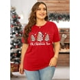 thumbnail image 2 of Plus-Size Christmas Shirts Women Merry Christmas Leopard Plaid Tree Print Shirt Holiday Tops Xmas Tee, 2 of 6