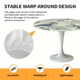 thumbnail image 6 of Watercolor Blue Green Bird Elastic Fitted Round Table Cover Leaf Brach Waterproof Outdoor Tablecloth for Holiday Party, Picnic, Patio & Dining Fits Tables Up to 36"-44", 6 of 8