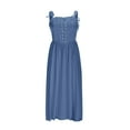 thumbnail image 6 of Yourumao Maxi Corset Dress for Women Sleeveless A-line Gothic Dresses Square Neck Flowy Long Dress Crisscross Western Outfits for Afternoon Tea Party, 6 of 8
