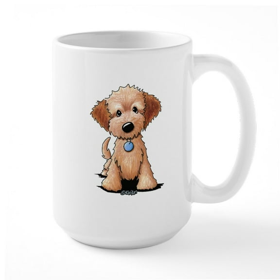 CafePress - Kiniart Goldendoodle Puppy Large Mug - 15 oz Ceramic Large White Nolvety Mug