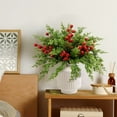 thumbnail image 7 of 30 Pcs Christmas Artificial Pine Branches with Red Berry Stems- NOGIS 11.8" Faux Evergreen Norfolk Pine Cypress Leaves Stems- Fake Foliage Pine Needles Picks for DIY Craft Garland Home Decor, 7 of 7