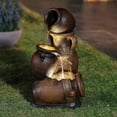 thumbnail image 2 of LuxenHome Brown Urns Resin Outdoor Fountain with Lights, 2 of 10