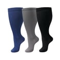 thumbnail image 6 of Wioihee 3 pairs Plus Size Solid Socks for Men Women Wide Calf Knee‑High Support Sports Socks, XXL(), 6 of 7