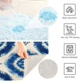 thumbnail image 3 of 2 Piece Bath Mat Set with U-Shaped Toilet Mat and Rectangle Bath Rugs Non Slip Machine Washable Bathroom Mats Intricate Blue and White Tie-dye, 3 of 7