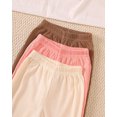 thumbnail image 5 of Toddler Girls Clothes Girls Pants Kids 3-Pack Casual Pants Toddler Solid Color Bell-bottomed Pants for Girls 1T 2T 3T 4T 5T Apricot Pink Brown, 5 of 6