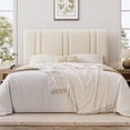 thumbnail image 2 of Einfach Queen Size Bed Frame with Adjustable Upholstered Headboard, Velvet Fabric, Noise-Free, No Box Spring Needed, Easy Assembly, Cream, 2 of 7