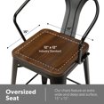thumbnail image 4 of OFM 161 Collection Industrial Modern 4 Pack 26" Mid Back Metal Stools with Arms and Solid Ash Wood Seats, Galvanized Steel Bar Stools with Oversized Seats, in Black/Walnut (161-26A-BK-WNT-4), 4 of 17
