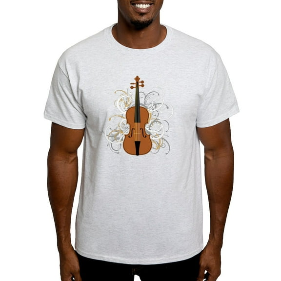 CafePress - Violin Swirls (For Dark Colours) Light T Shirt - Men's Classic Graphic T-Shirt