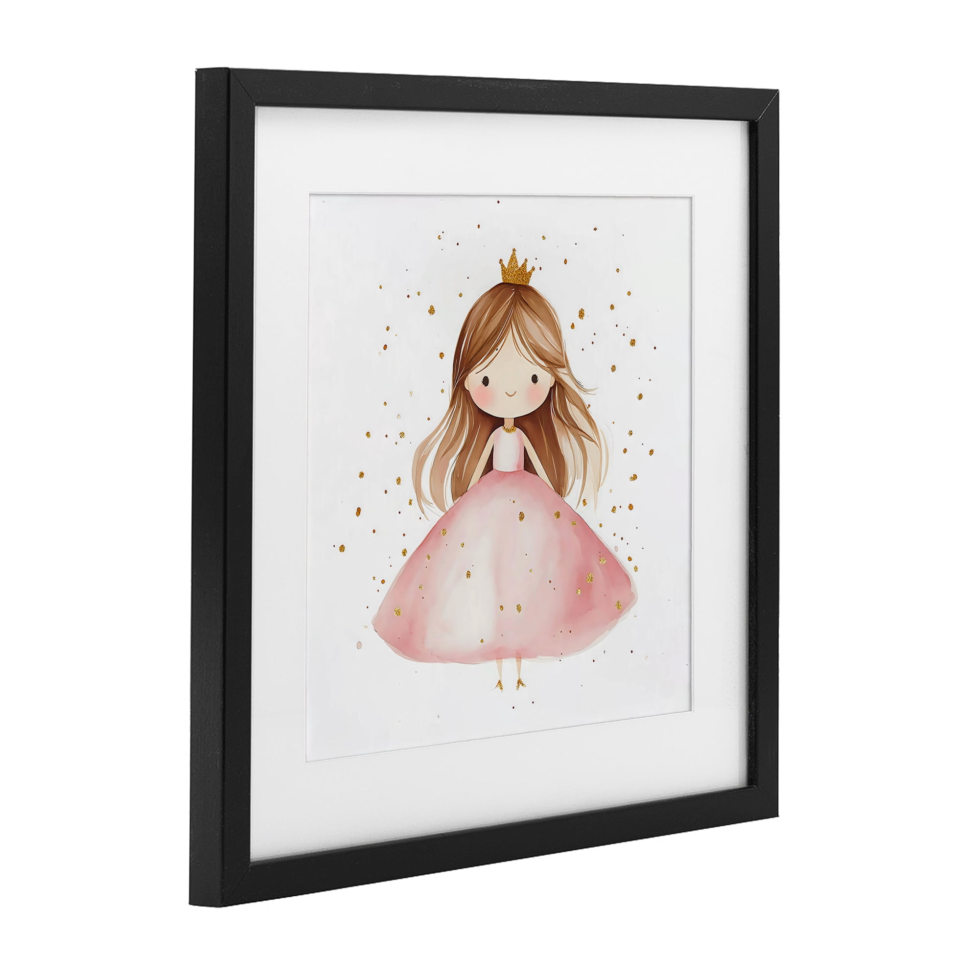 Stupell Industries Little Princess with Pink Gown Black Framed Print Under Glass, design by Creative Studio