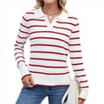 thumbnail image 1 of Camisas de Mujer con Cuello de Solapa, Cuello en V, Blusa de Larga, Blusa Informal Elegante. Rojo S, 1 of 8