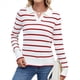 thumbnail image 1 of Camisas de Mujer con Cuello de Solapa, Cuello en V, Blusa de Larga, Blusa Informal Elegante. Rojo S, 1 of 8