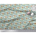 thumbnail image 3 of Soimoi Green Modal Satin Fabric House Architectural Print Fabric by the Yard 42 Inch Wide, 3 of 3