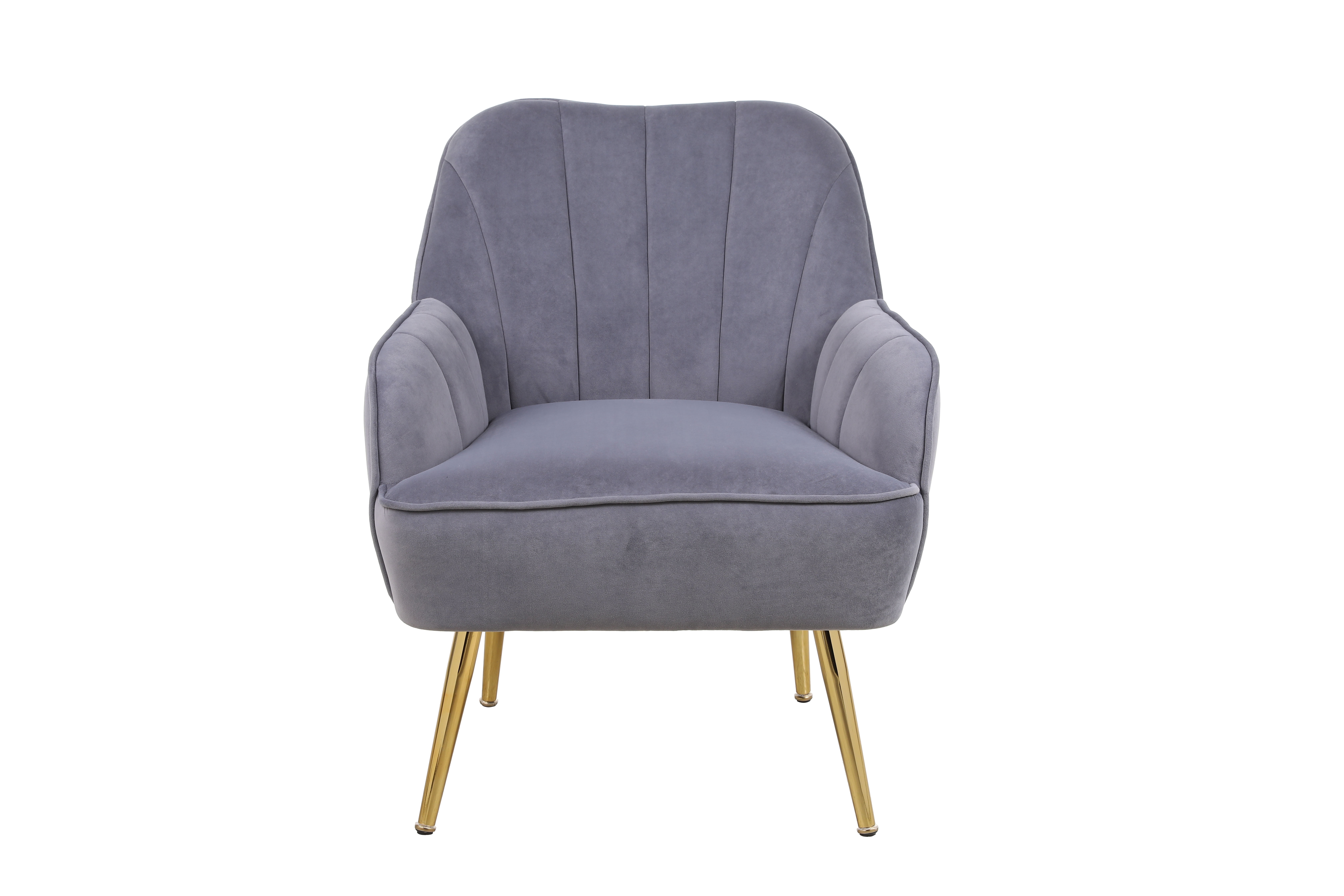 Modern Mid Century Velvet Sherpa Armchair - Navy