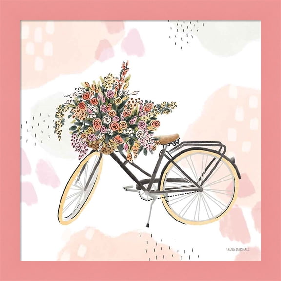 Great Art Now Sweet Paris II Bike by Laura Marshall, Framed Wall Art, 14W x 14H
