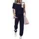 thumbnail image 1 of Conjunto Deportivo PRETTYGARDEN de Dos Piezas para Mujer, Set Casual a Rayas Azul Talla L, 1 of 8