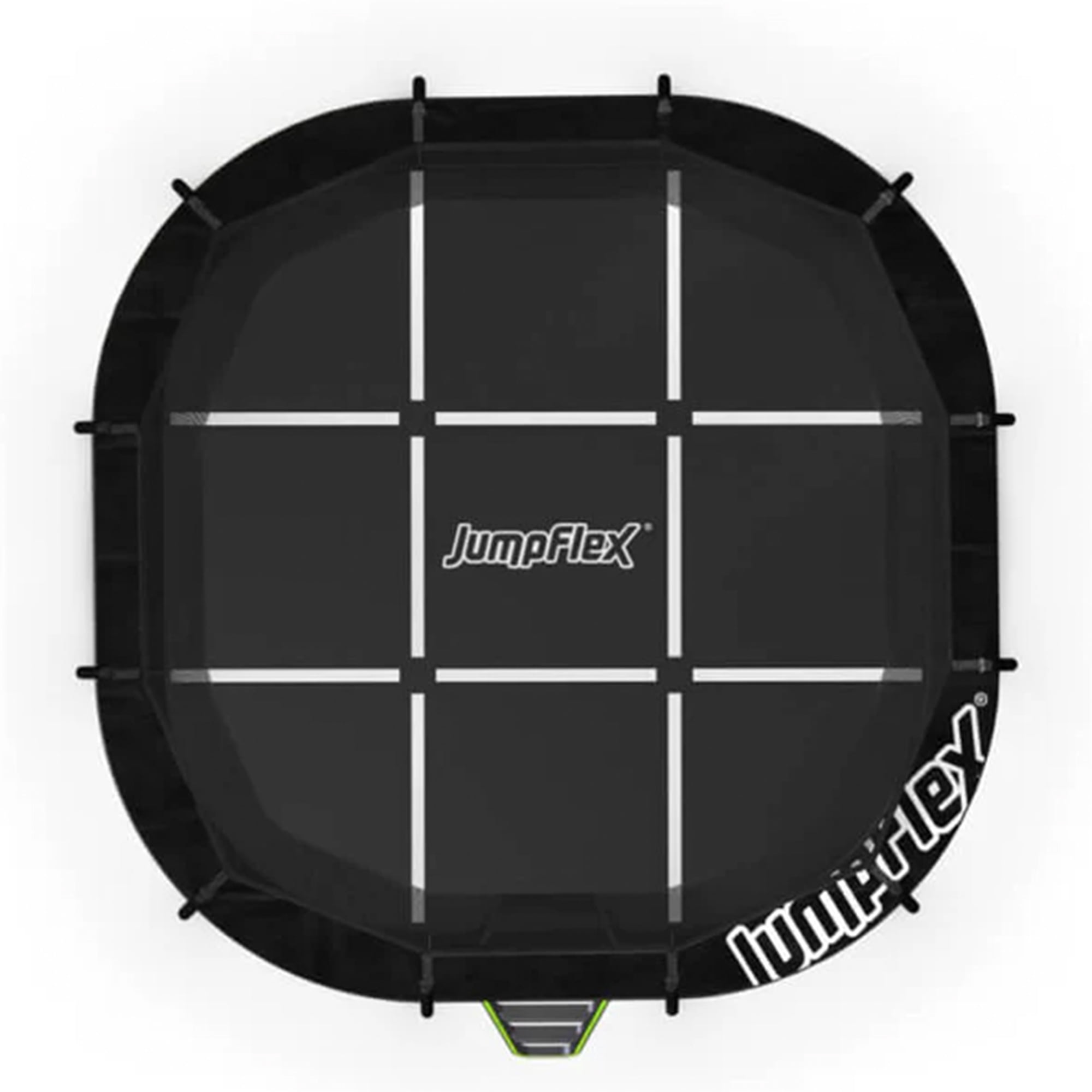 Jumpflex MEGA 14' Trampoline, Outdoor Playset with PROJAM Basketball Hoop, Black/Green