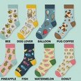 thumbnail image 3 of Funny Socks for Men Women Novelty Crew Socks, Colorful Crazy Gift Idea, 1 Pair - Style 8, 3 of 9