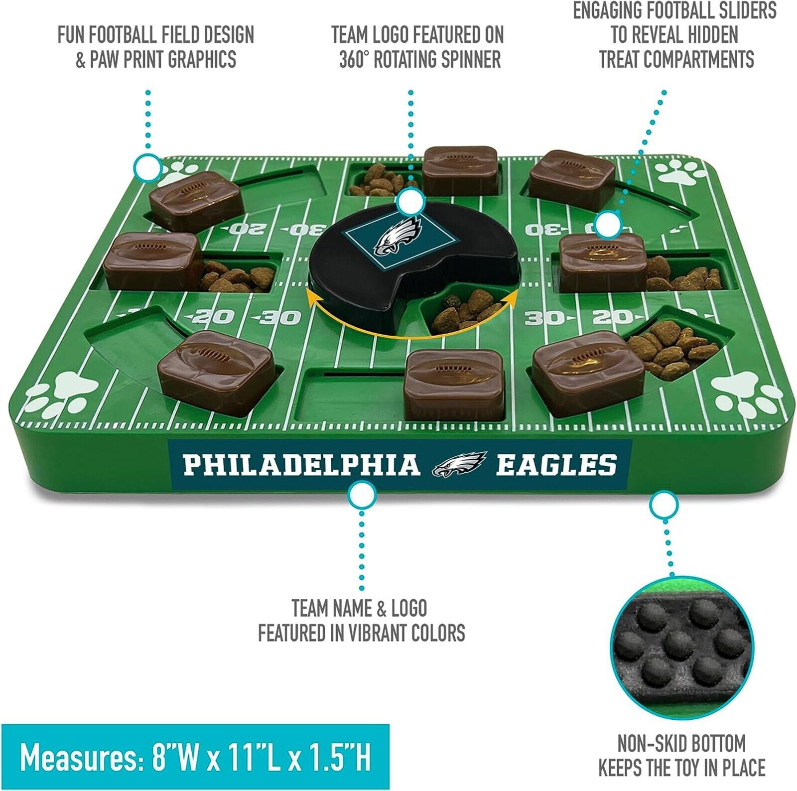 Pets First NFL Philadelphia Eagles Pets Puzzle Toy, Puzzle Treat Dog Toy, Interactive Dog Treat Toy