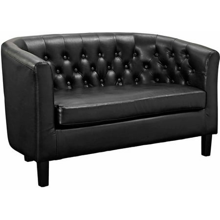 Oak Upholstered Loveseat - Modway Prospect Tufted Leatherette Loveseat, Multiple Colors
