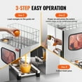 thumbnail image 6 of VEVOR Commercial Orange Juicer Machine, 120W Automatic Juice Extractor,Stainless Steel Orange Squeezer 20 Oranges/Minute,with Pull-Out Filter Box, Stainless Steel Cover, 2 Peel Collecting Buckets, 6 of 9
