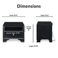 thumbnail image 3 of Pemberly Row Modern / Contemporary Edmond 1 Drawer Nightstand with USB Black, 3 of 14